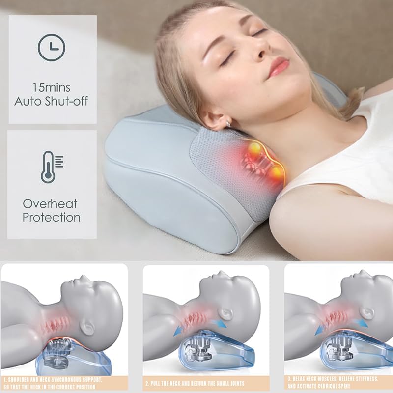 Back Massager Pillow with Heat – Deep Tissue Kneading for Full-Body Pain Relief & Relaxation