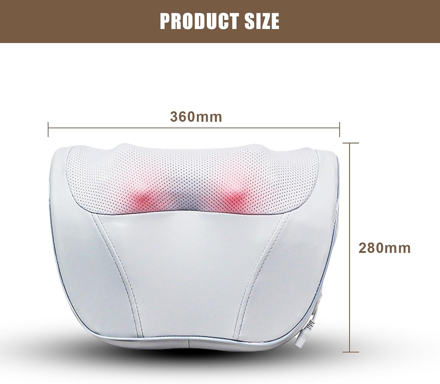 Back Massager Pillow with Heat – Deep Tissue Kneading for Full-Body Pain Relief & Relaxation